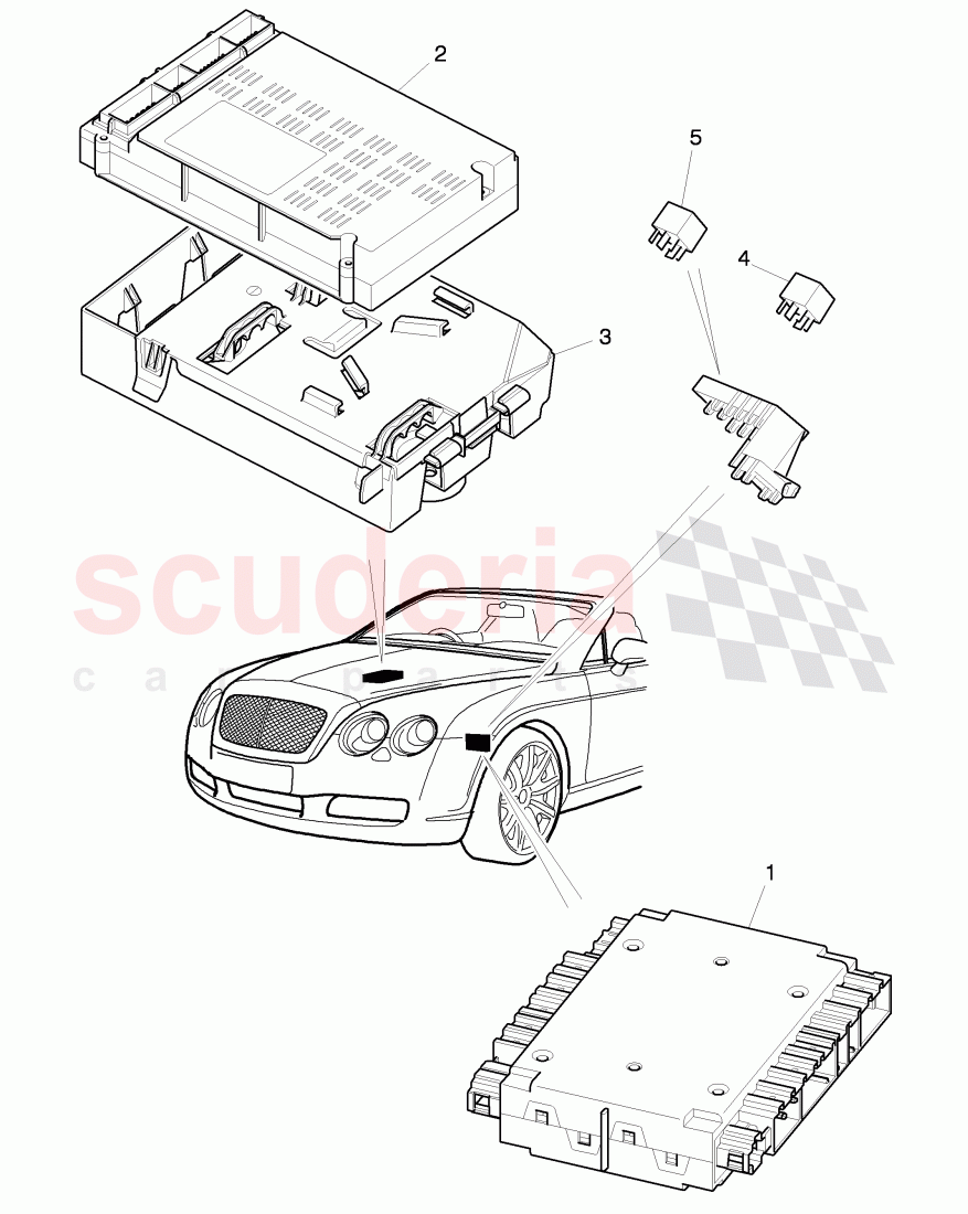 Control Modules for electric, systems, F 3W-7-039 946>>, F ZA-A-062 556>> of Bentley Bentley Continental GT (2003-2010)