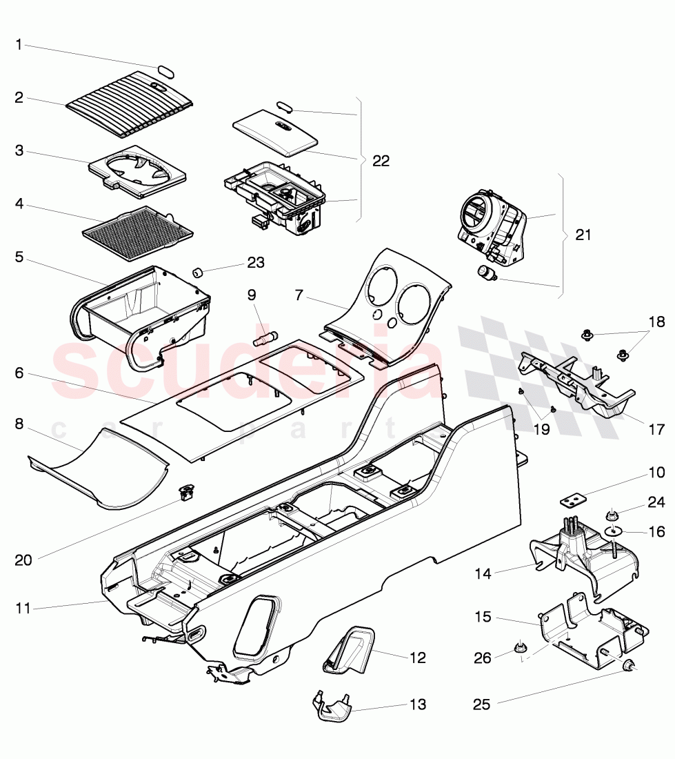 center console of Bentley Bentley Continental GT (2011-2018)