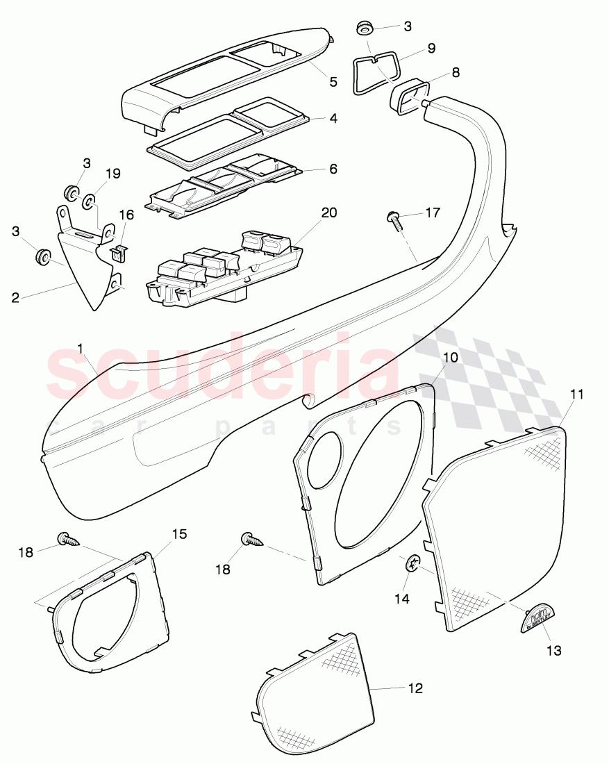 armrest for door trim panel, D - MJ 2012>> of Bentley Bentley Continental Supersports (2009-2011)