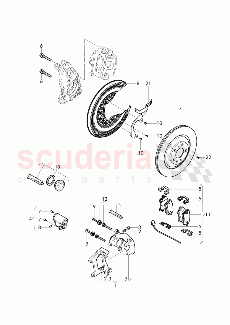 brake caliper, splash shield for brake disc, for vehicles with ceramic, brake disc of Bentley Bentley Continental Supersports Convertible (2017+)