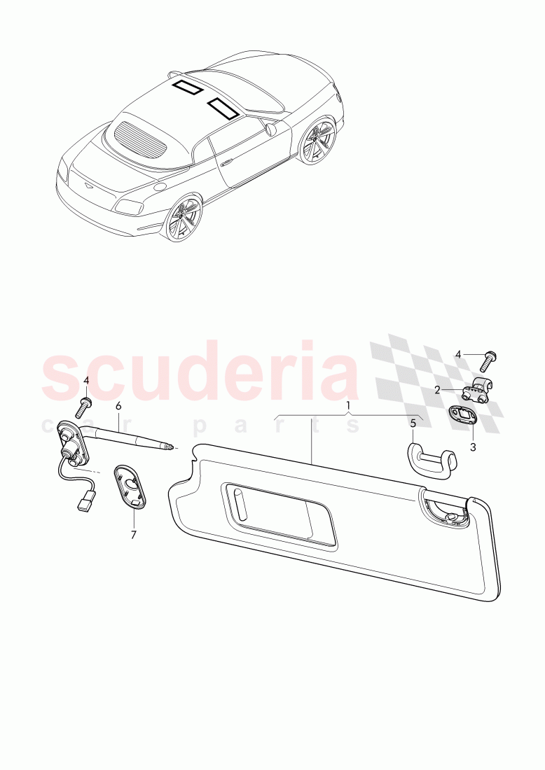 sun vizor of Bentley Bentley Continental GTC (2011+)