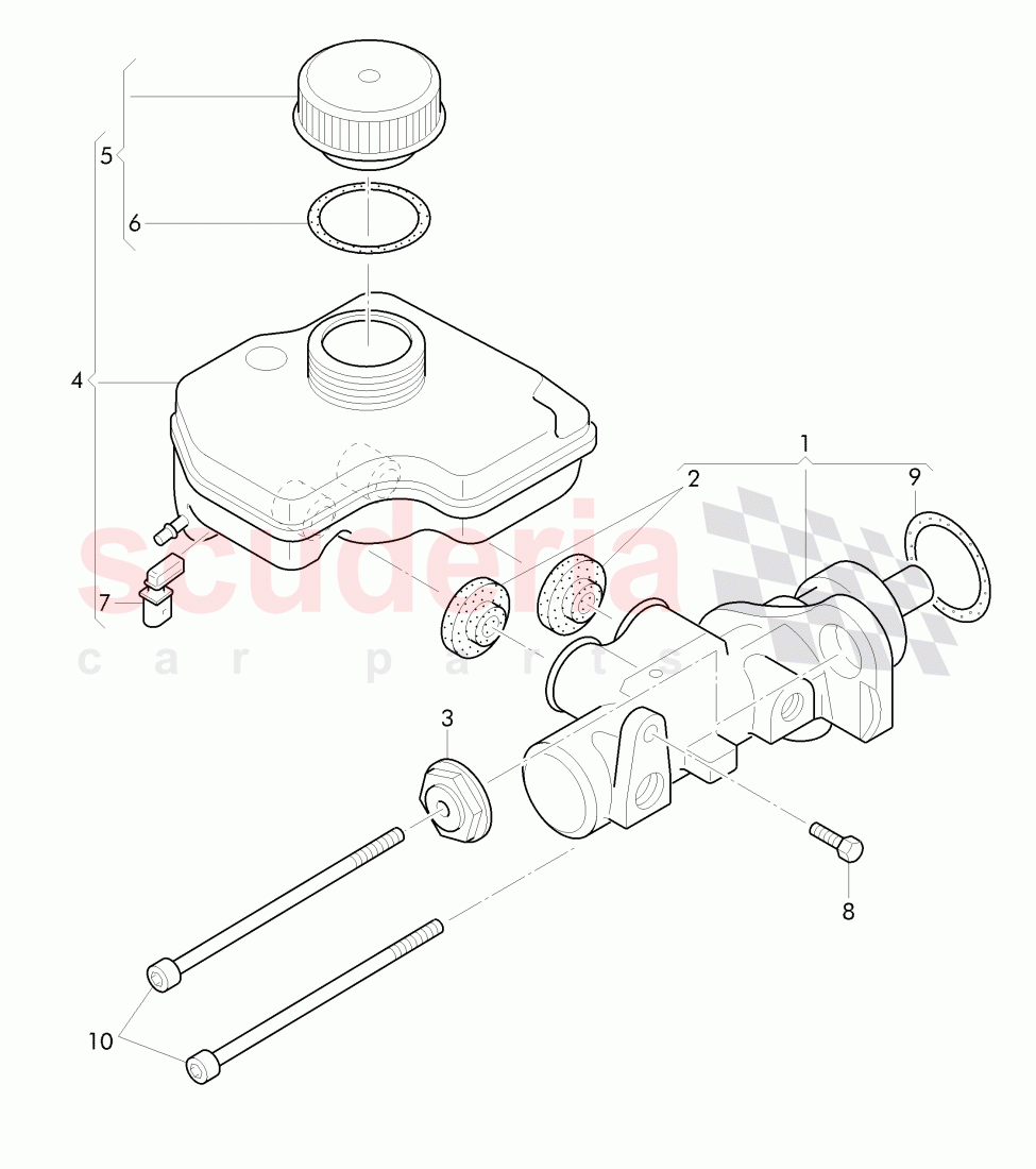 brake master cylinder with attachment parts of Bentley Bentley Continental Flying Spur (2013+)