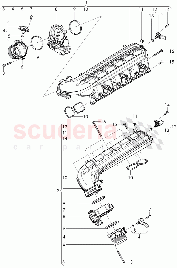 elbow, throttle valve of Bentley Bentley Bentayga (2015+)