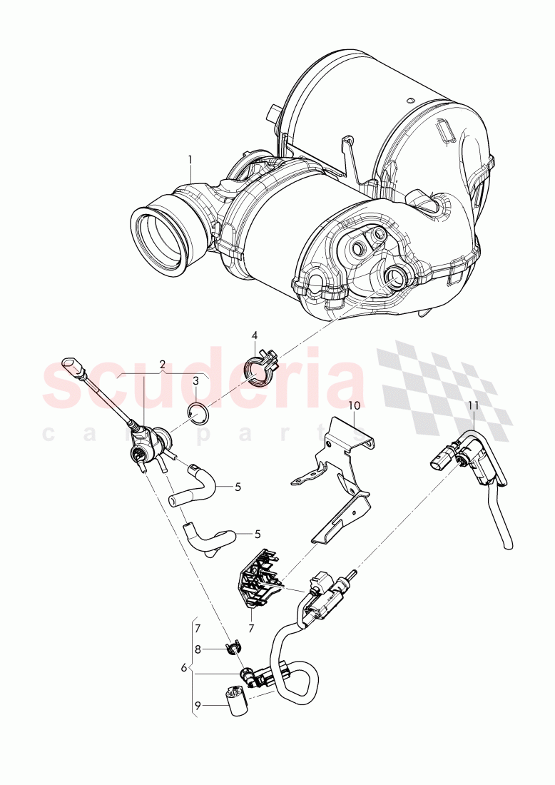 Metering line for reducing, agent injector, Injector for reduction, agent of Bentley Bentley Bentayga (2015+)