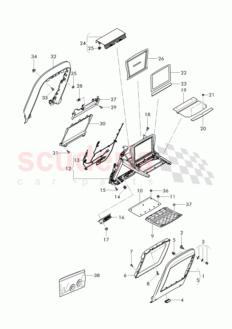 Folding table for iPad, F >> 3Y-D-018 900, F >> ZH-D-018 900, F 3Y-E-017 831>> 3Y-E-019 857, F ZH-E-017 831>> ZH-E-019 857 of Bentley Bentley Mulsanne (2010+)