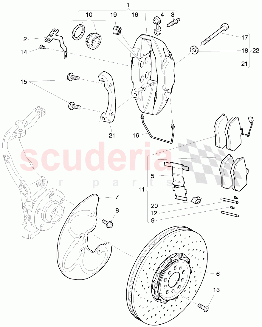 brake caliper, splash shield for brake disc, for vehicles with ceramic, brake disc, D - MJ 2012>> of Bentley Bentley Continental Supersports (2009-2011)