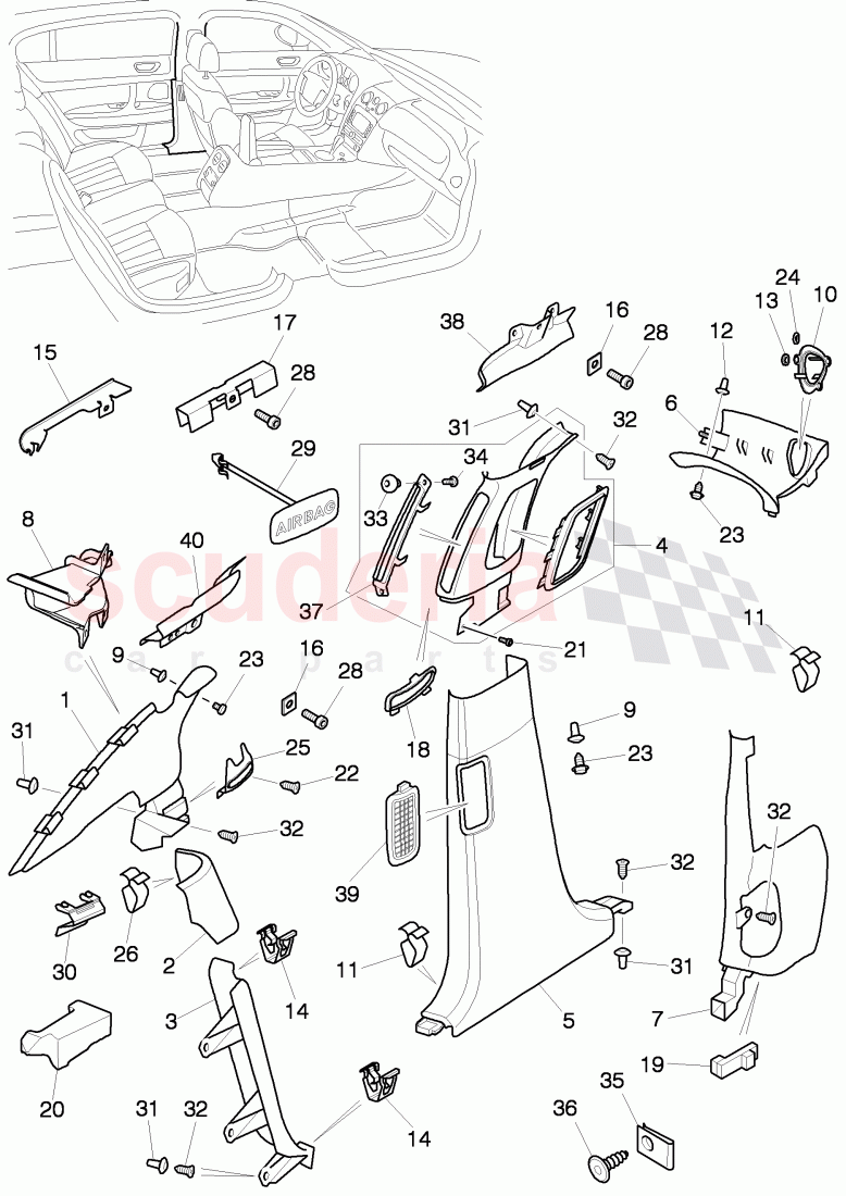 side panel frame of Bentley Bentley Continental Flying Spur (2006-2012)