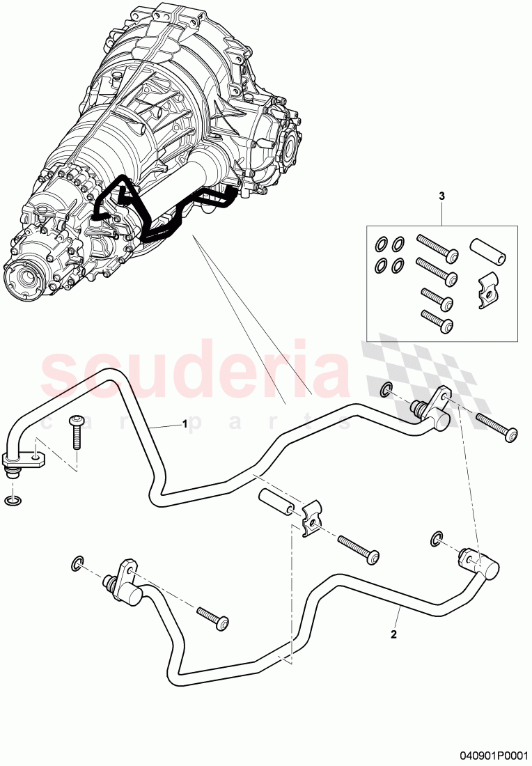 oil pipe, for front axle differential of Bentley Bentley Continental Flying Spur (2006-2012)