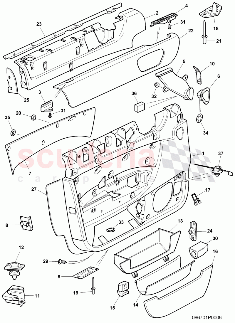 door panel, F 3W-6-034 095>>, D >> - MJ 2008 of Bentley Bentley Continental Flying Spur (2006-2012)