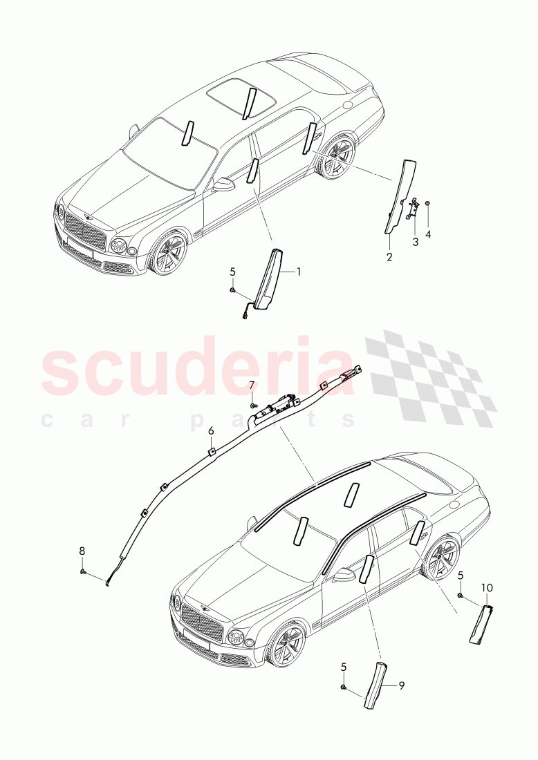 side air bag unit, backrest, D - MJ 2017>> of Bentley Bentley Mulsanne (2010+)