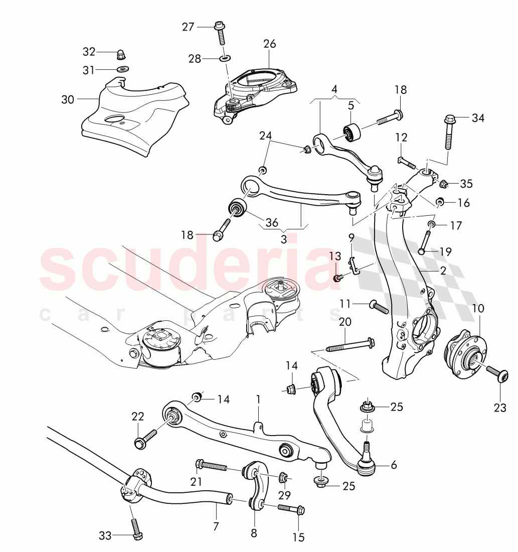 control arm, wheel bearing housing of Bentley Bentley Continental Supersports (2017+)