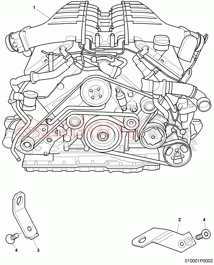 engine, fasteners, Parts set for engine and gear lowering, F 3W-D-082 509>>, F ZA-D-082 509>> of Bentley Bentley Continental Flying Spur (2006-2012)