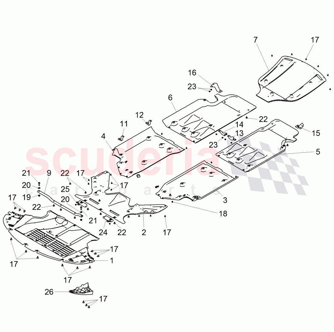 underbody lining of Bentley Bentley Continental GTC (2011+)