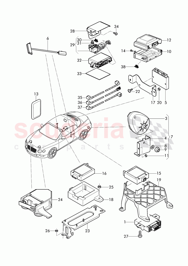 anti-theft alarm system, D - MJ 2015>> of Bentley Bentley Continental GTC (2011+)