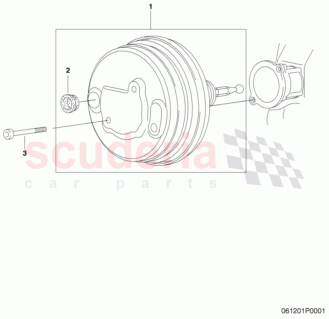 brake booster, F 3W-7-039 828>> 3W-8-059 516 of Bentley Bentley Continental GTC (2006-2010)