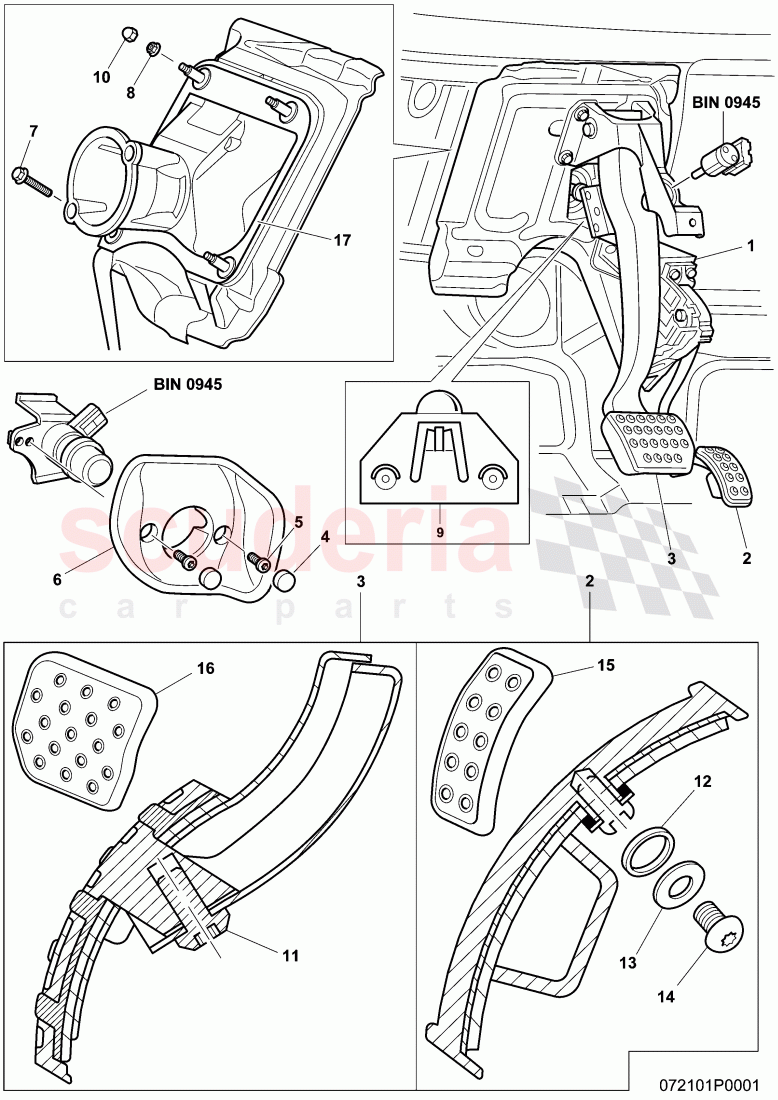 Brake and accel. mechanism, D >> - MJ 2008 of Bentley Bentley Continental Flying Spur (2006-2012)