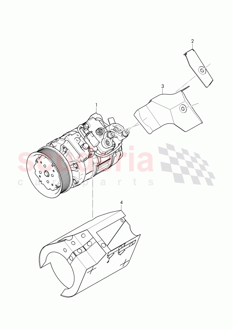 heatshield, for refrigerant compressor, D - MJ 2017>> of Bentley Bentley Continental Flying Spur (2013+)