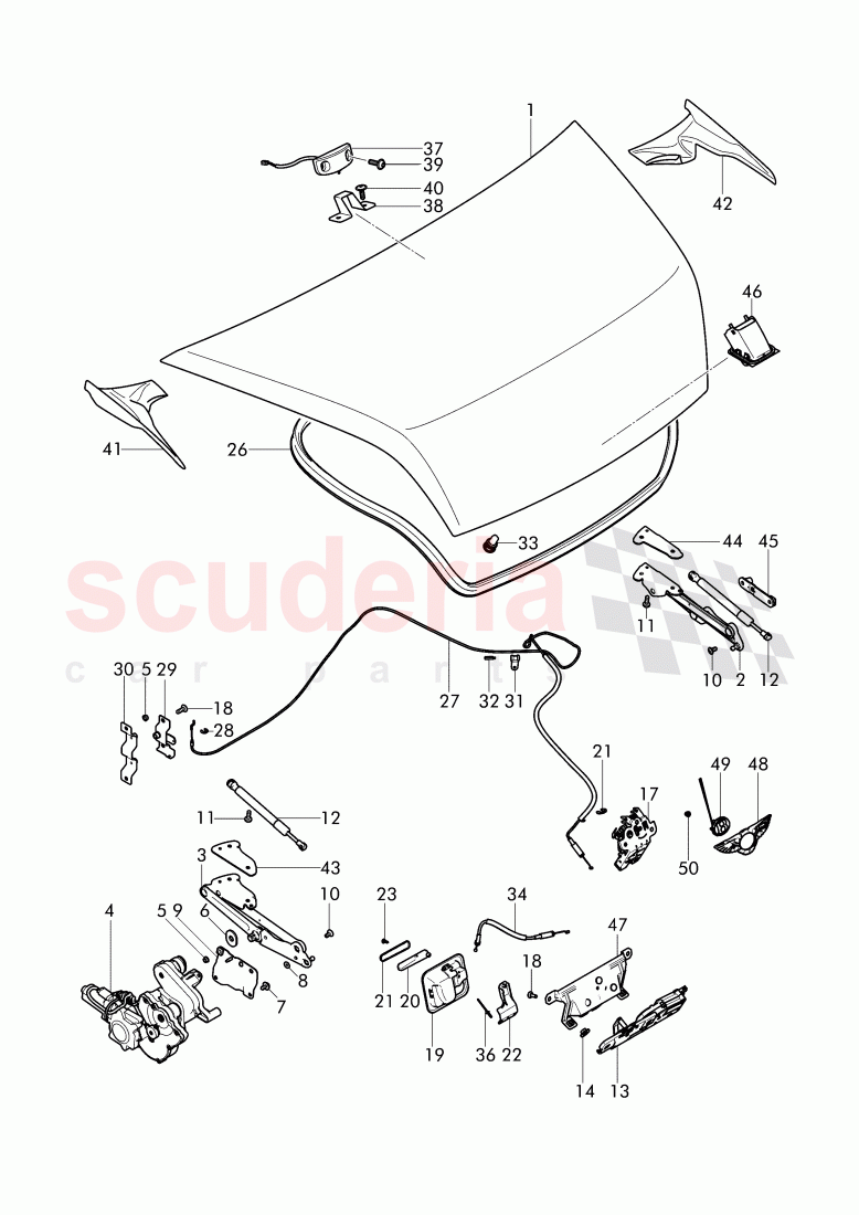 rear trunk lid, D - MJ 2015>> - MJ 2015 of Bentley Bentley Continental GTC (2011+)