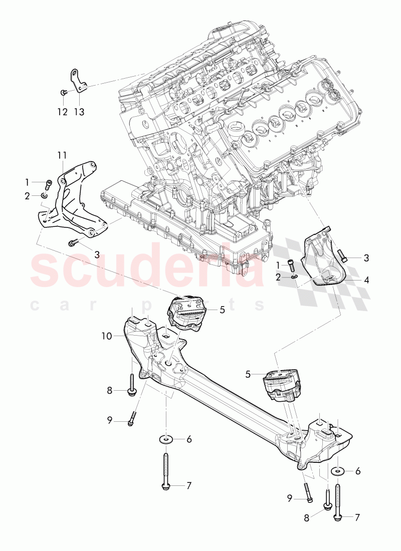 Engine mounting of Bentley Bentley Continental Supersports Convertible (2017+)