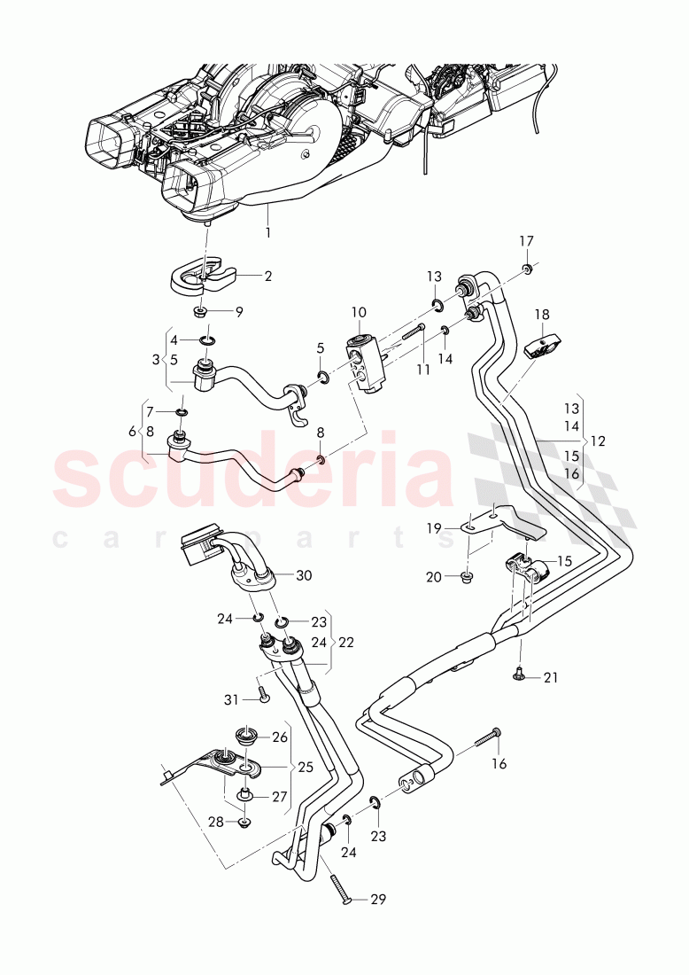 refrigerant circuit, for vehicles with 2nd evaporator of Bentley Bentley Bentayga (2015+)