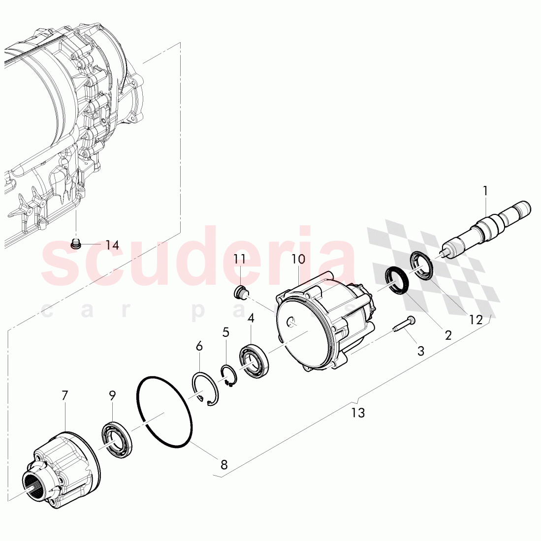 central differential, self-, locking, for 8-speed automatic gearbox of Bentley Bentley Continental Supersports (2017+)