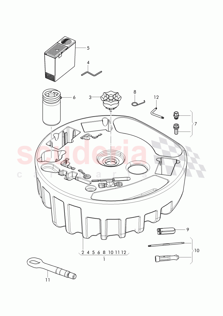 Vehicle tools, breakdown set with compressor of Bentley Bentley Continental Flying Spur (2013+)