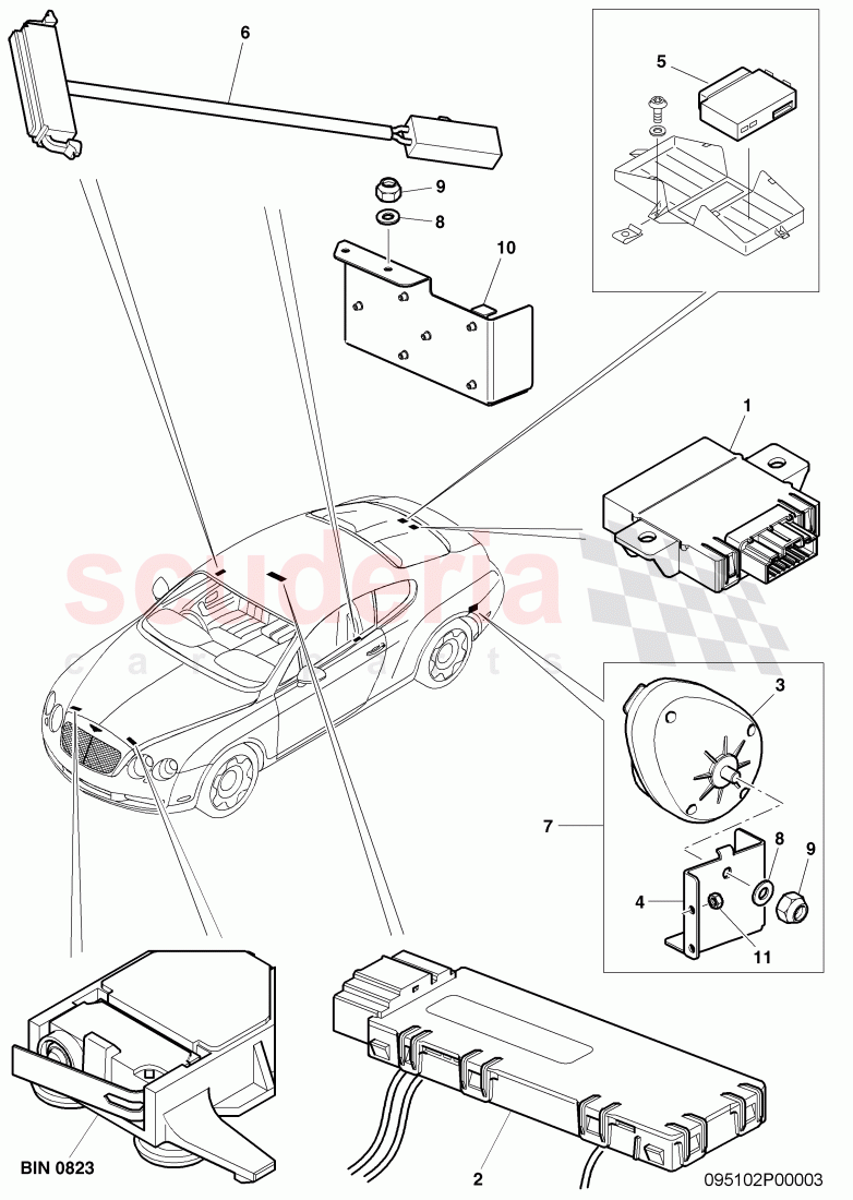 anti-theft system________(ats), F 3W-6-030 421>> 3W-6-039 935 of Bentley Bentley Continental GT (2003-2010)