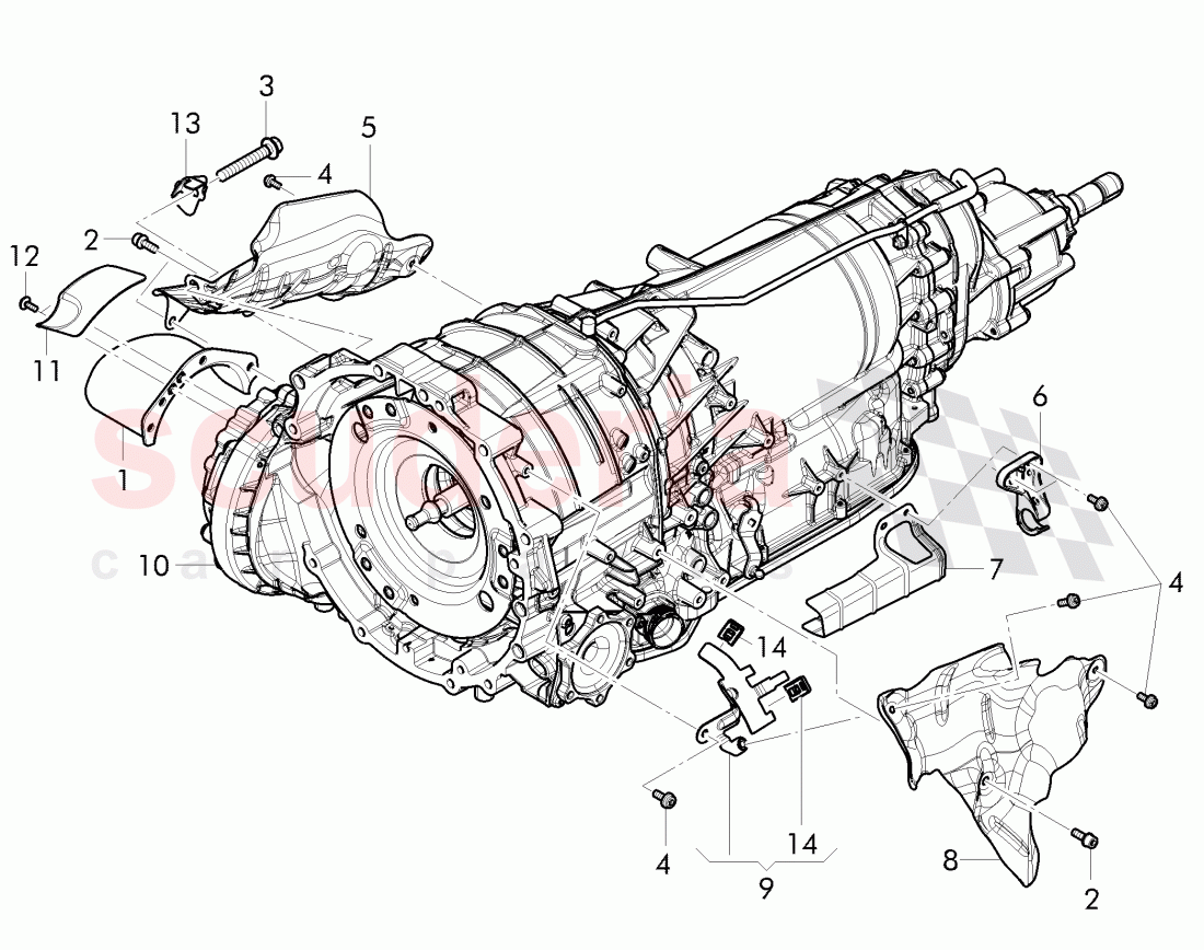 heatshield, fasteners, for 8-speed automatic gearbox of Bentley Bentley Continental Supersports (2017+)