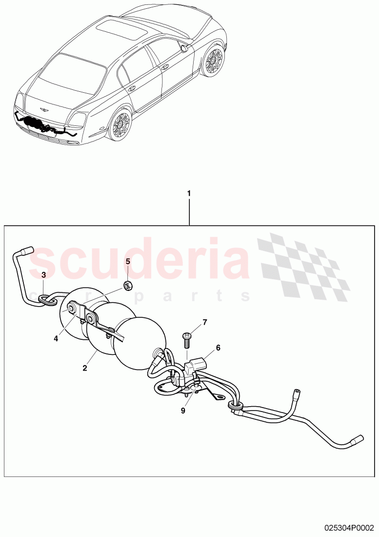 vacuum system, Exhaust muffler with exhaust flap, D >> - MJ 2006 of Bentley Bentley Continental Flying Spur (2006-2012)