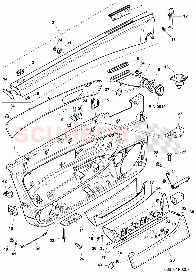 door panel of Bentley Bentley Continental GTC (2006-2010)