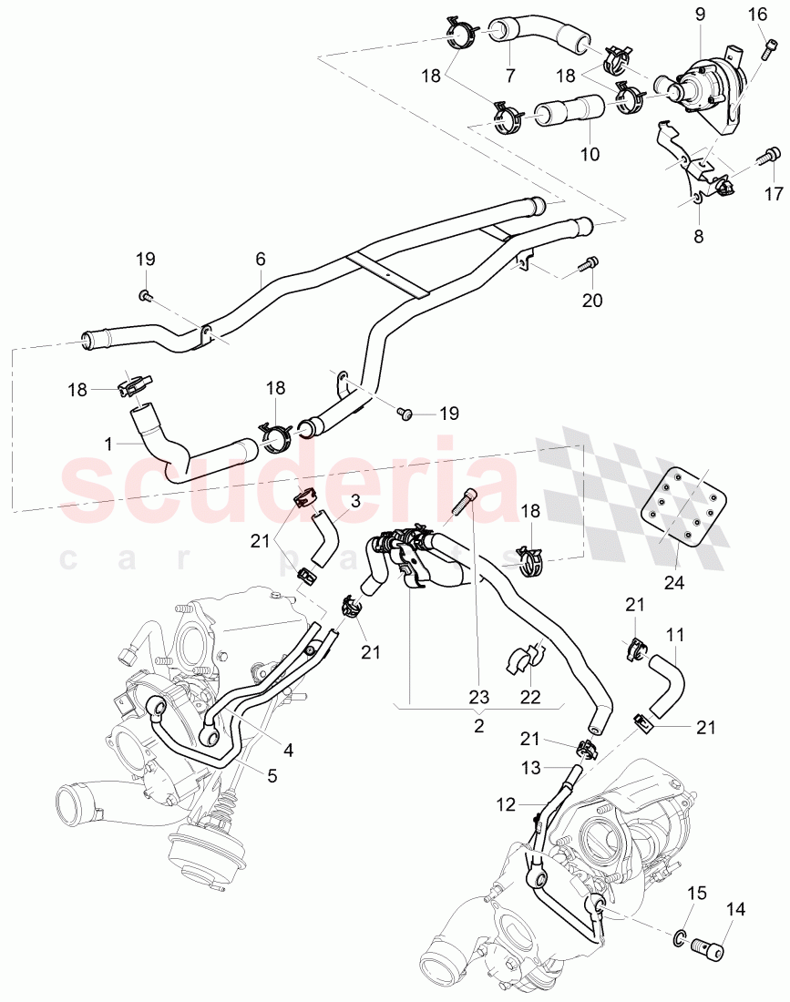 water cooling for turbocharger, D >> - MJ 2005 of Bentley Bentley Continental Flying Spur (2006-2012)