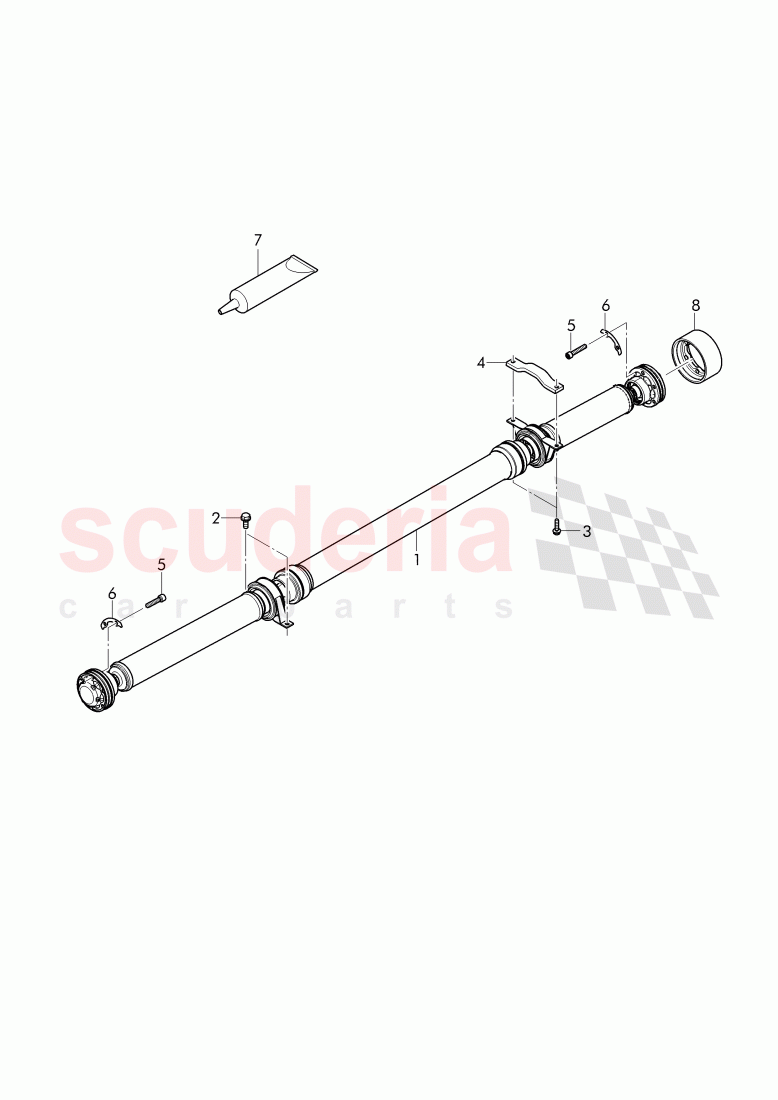 propeller shaft 3-piece with intermediate bearing, F 3Y-H-002 801>>, F ZH-H-002 801>> of Bentley Bentley Mulsanne (2010+)