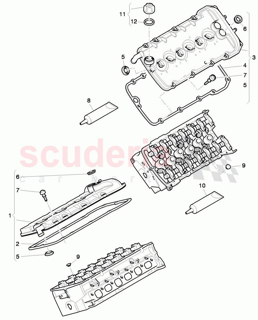 cylinder head cover with gasket of Bentley Bentley Continental Flying Spur (2006-2012)