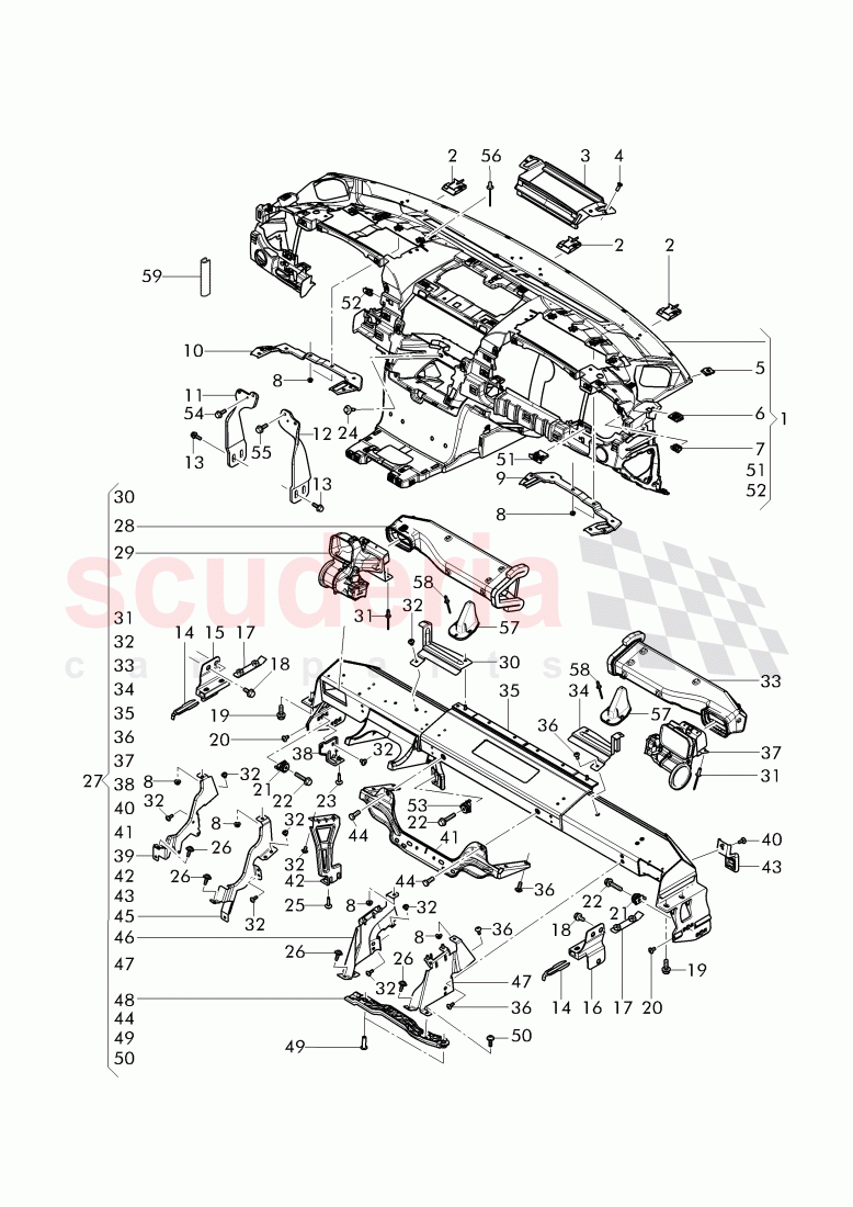 cross member for dashbord, dashboard carrier of Bentley Bentley Continental Supersports (2017+)