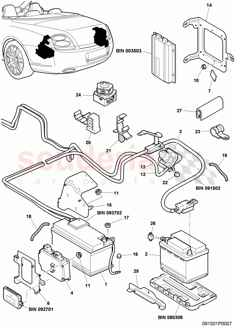 Battery system, D >> - MJ 2011 of Bentley Bentley Continental Supersports (2009-2011)