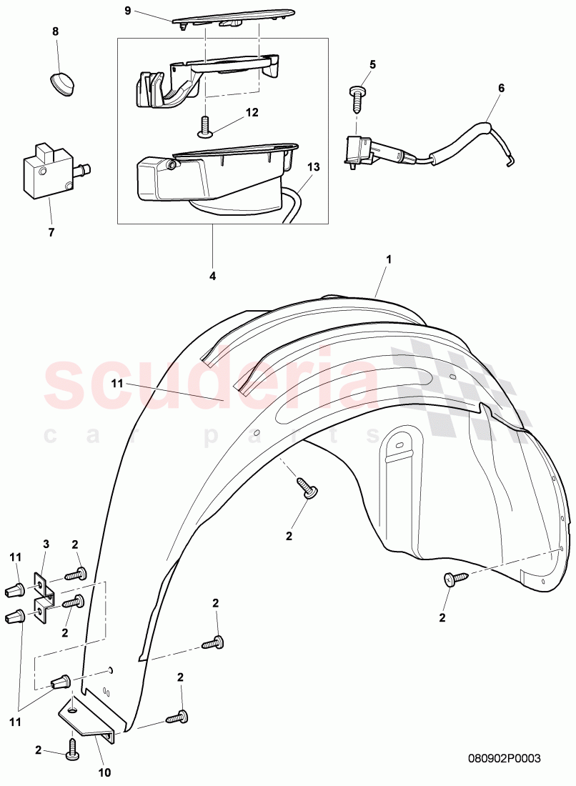 fuel filler door, wheelhouse protector of Bentley Bentley Continental GTC (2006-2010)