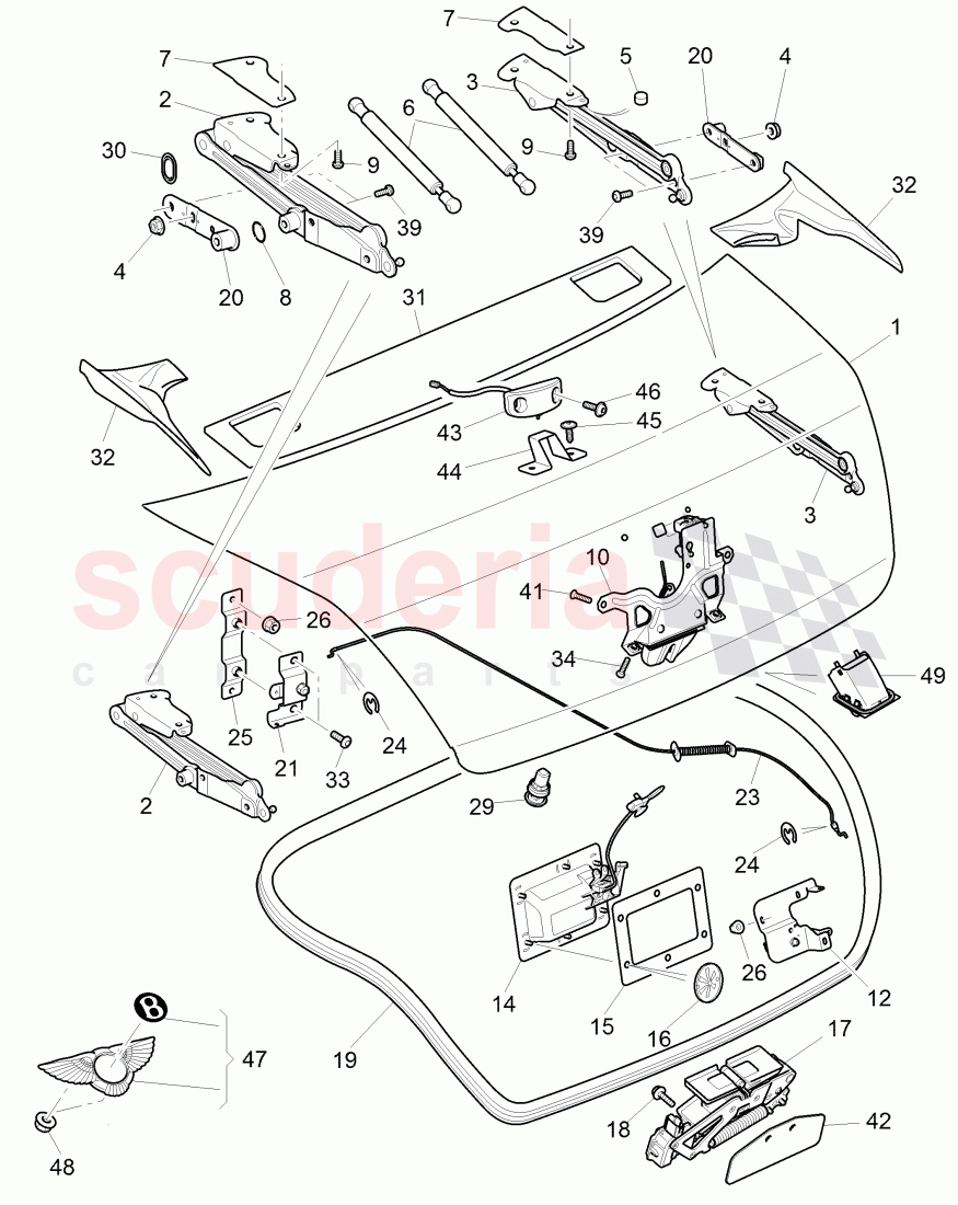 rear trunk lid, D >> - MJ 2014 of Bentley Bentley Continental GTC (2011+)