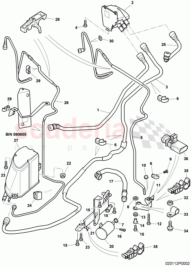 Carbon Canister (NO LDP), Breather line, additional reservoir, F >> 3W-C-073 575, F >> ZA-C-073 575 of Bentley Bentley Continental Supersports (2009-2011)