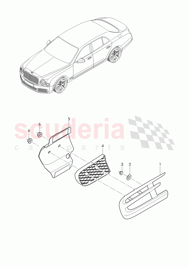 cooling air grill, D - MJ 2017>> of Bentley Bentley Mulsanne (2010+)