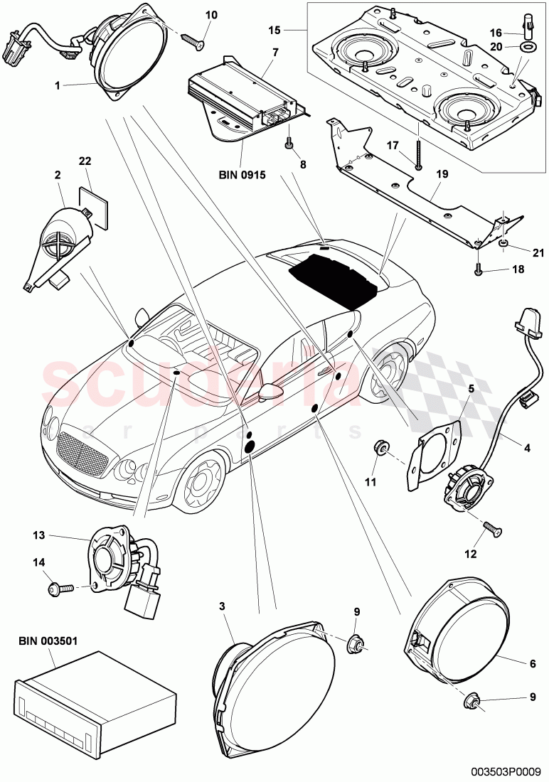 loudspeaker, D - MJ 2009>> of Bentley Bentley Continental GT (2003-2010)