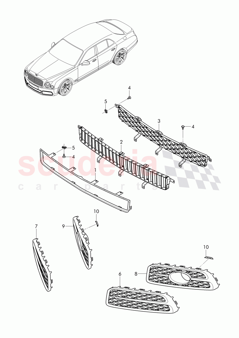 cooling air grill, D - MJ 2017>> of Bentley Bentley Mulsanne (2010+)