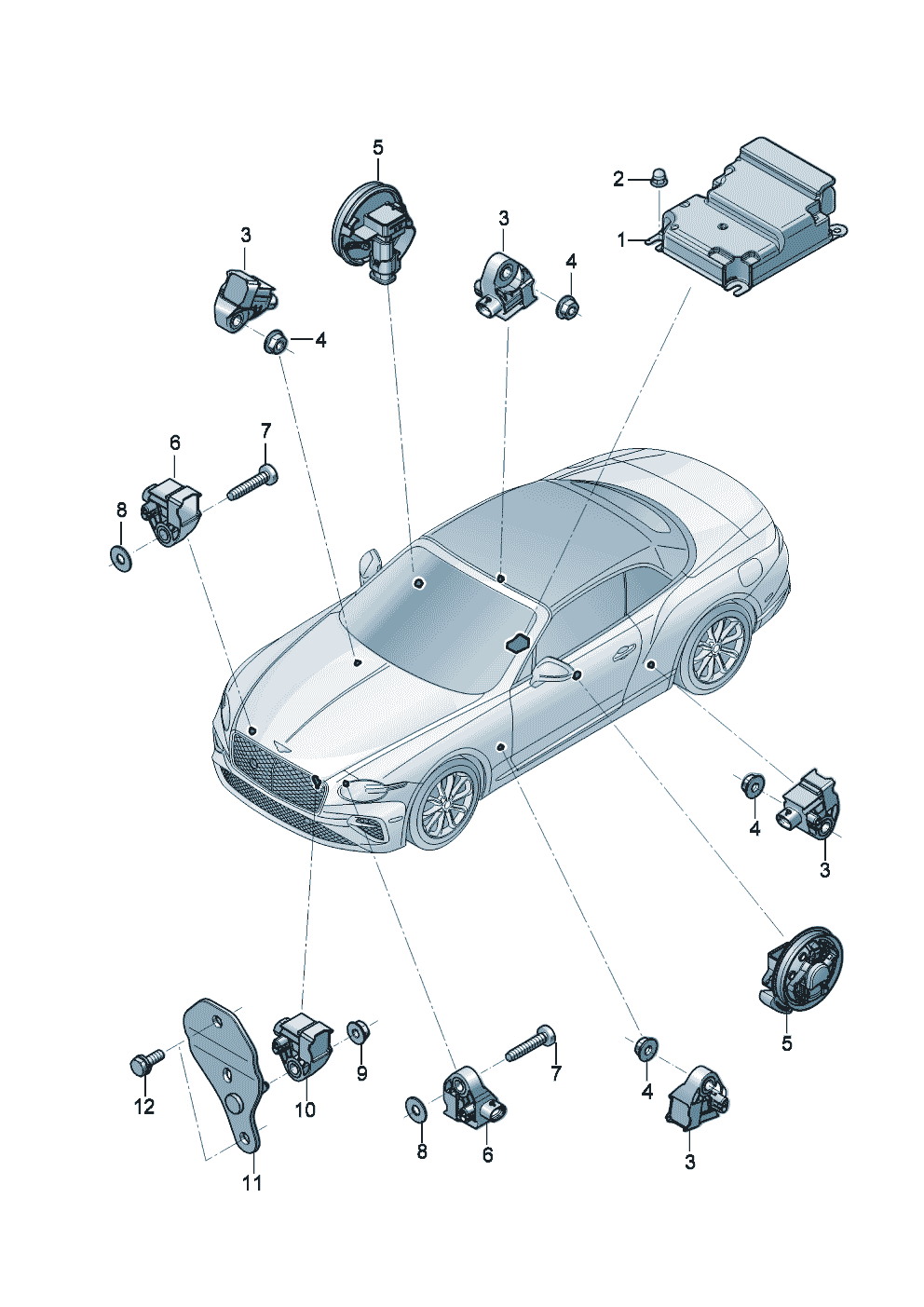 electrical parts for airbag of Bentley Bentley Continental GT Convertible (2025)