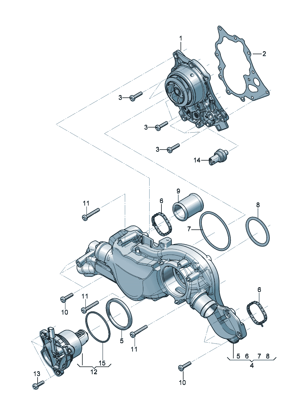 Coolant pump
Distributor for coolant
thermostat of Bentley Bentley Continental GT Convertible (2025)