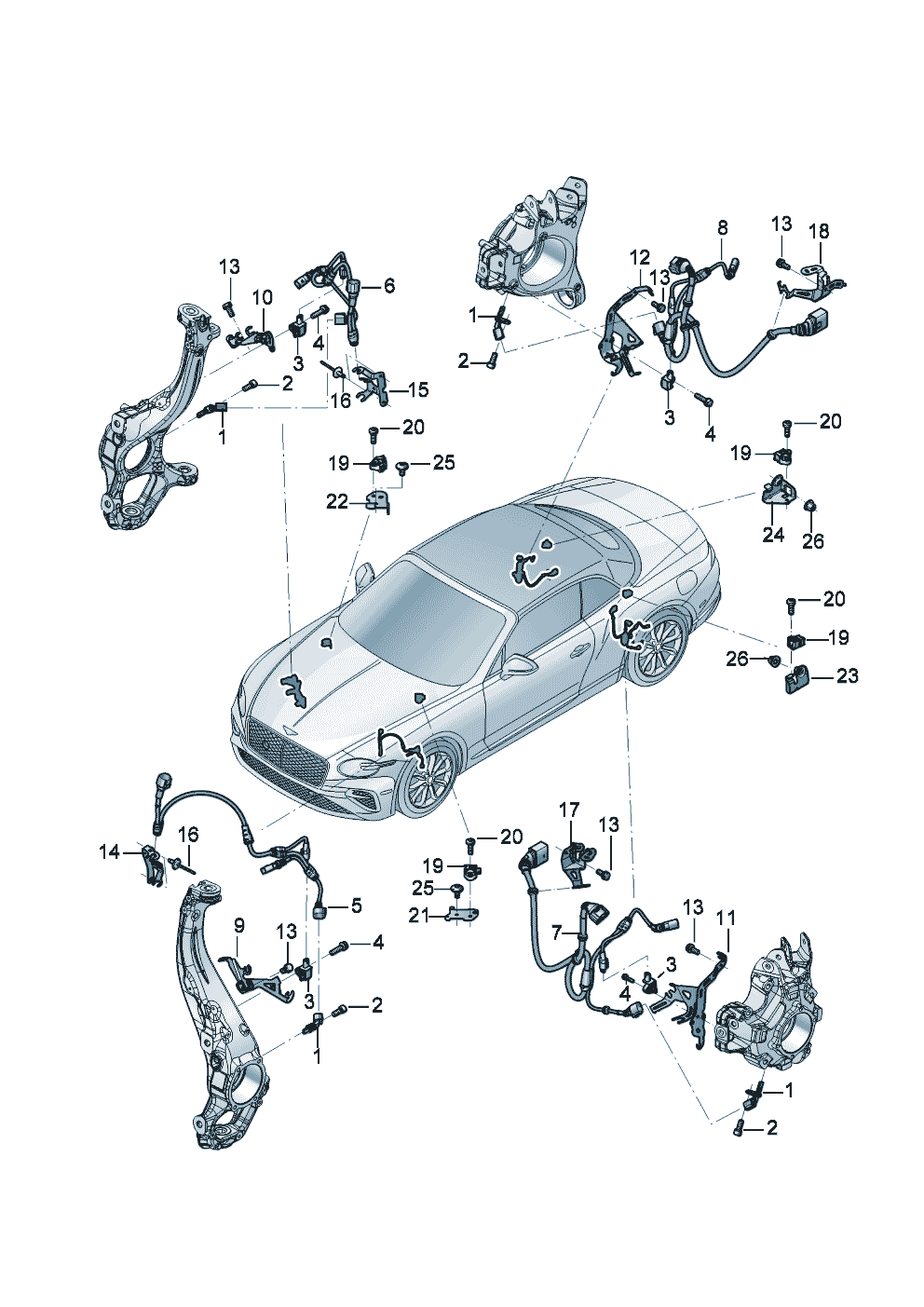 speed sensor with
securing parts of Bentley Bentley Continental GT Convertible (2025)