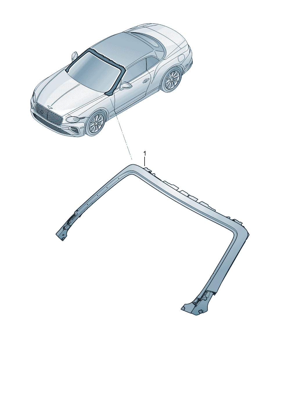 Repair plate - windscreen
window frame of Bentley Bentley Continental GT Convertible (2025)