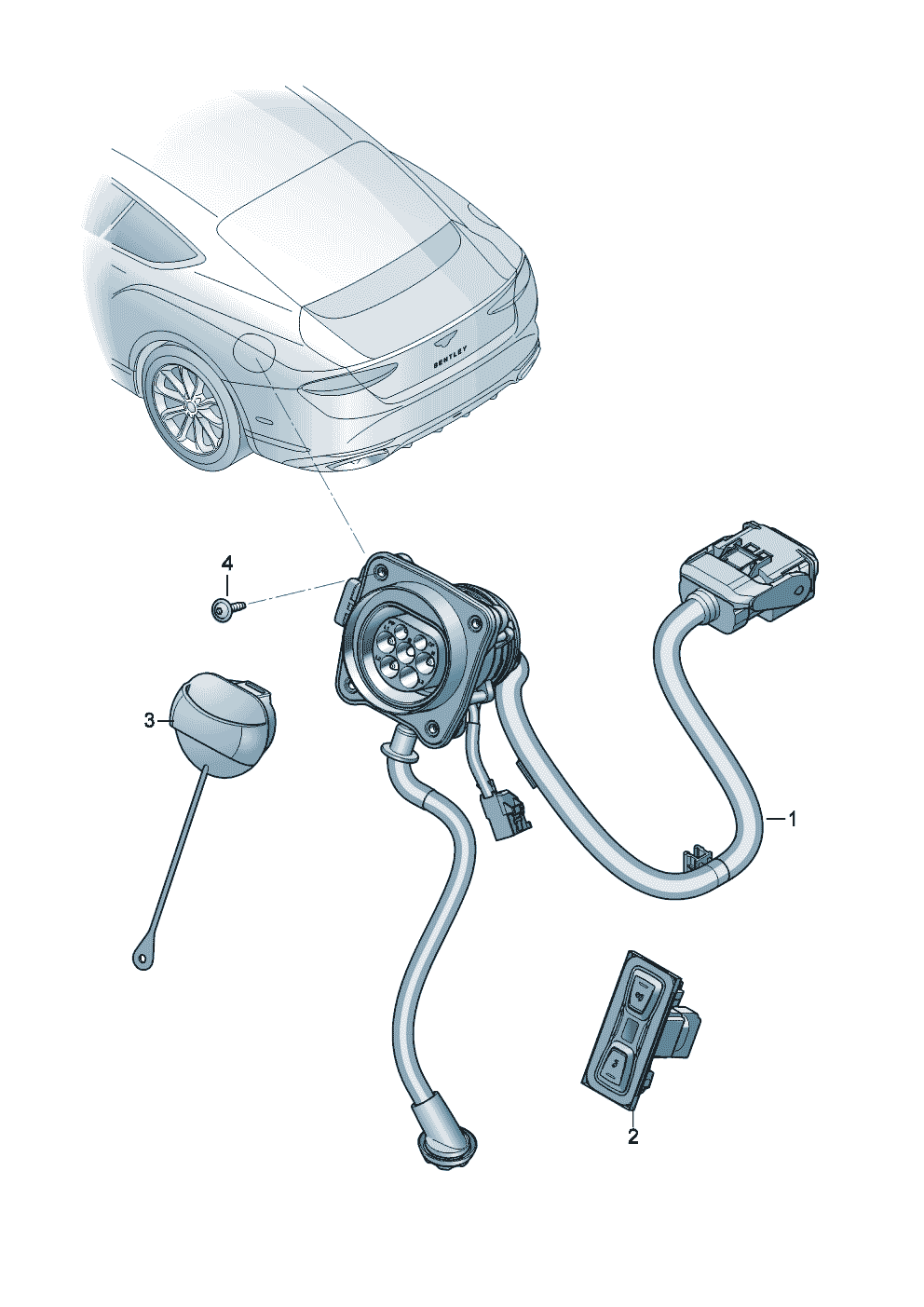 High-voltage wiring set for
charging socket of Bentley Bentley Continental GT (2017) 