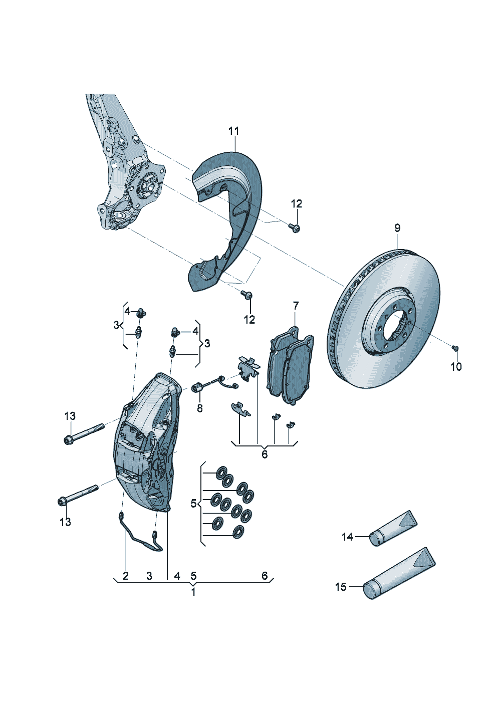 Fixed-calliper brake
Brake disc (vented)
Cover plate for brake disc of Bentley Bentley Continental GT (2017) 