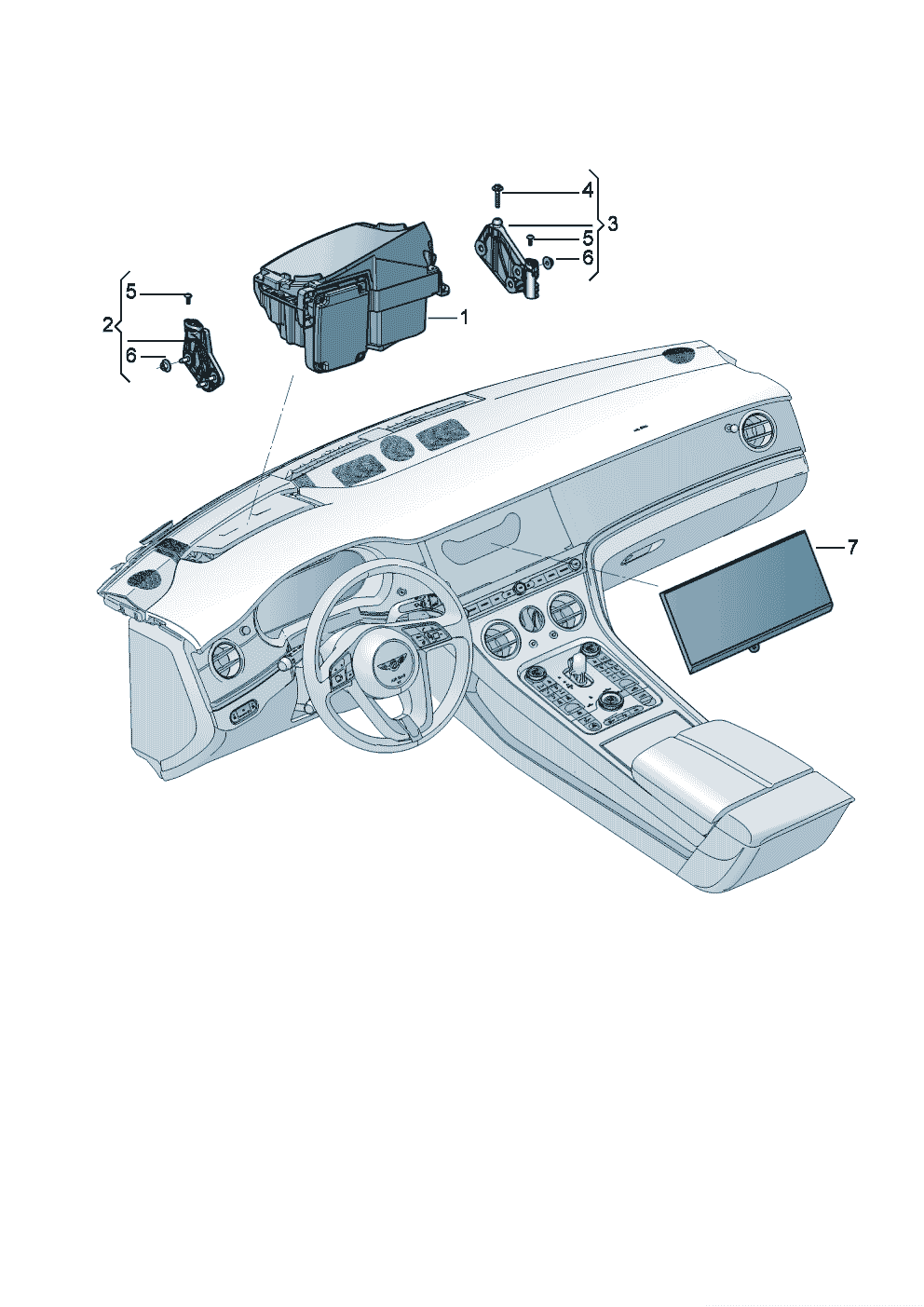 Display and control unit of Bentley Bentley Continental GT (2017)