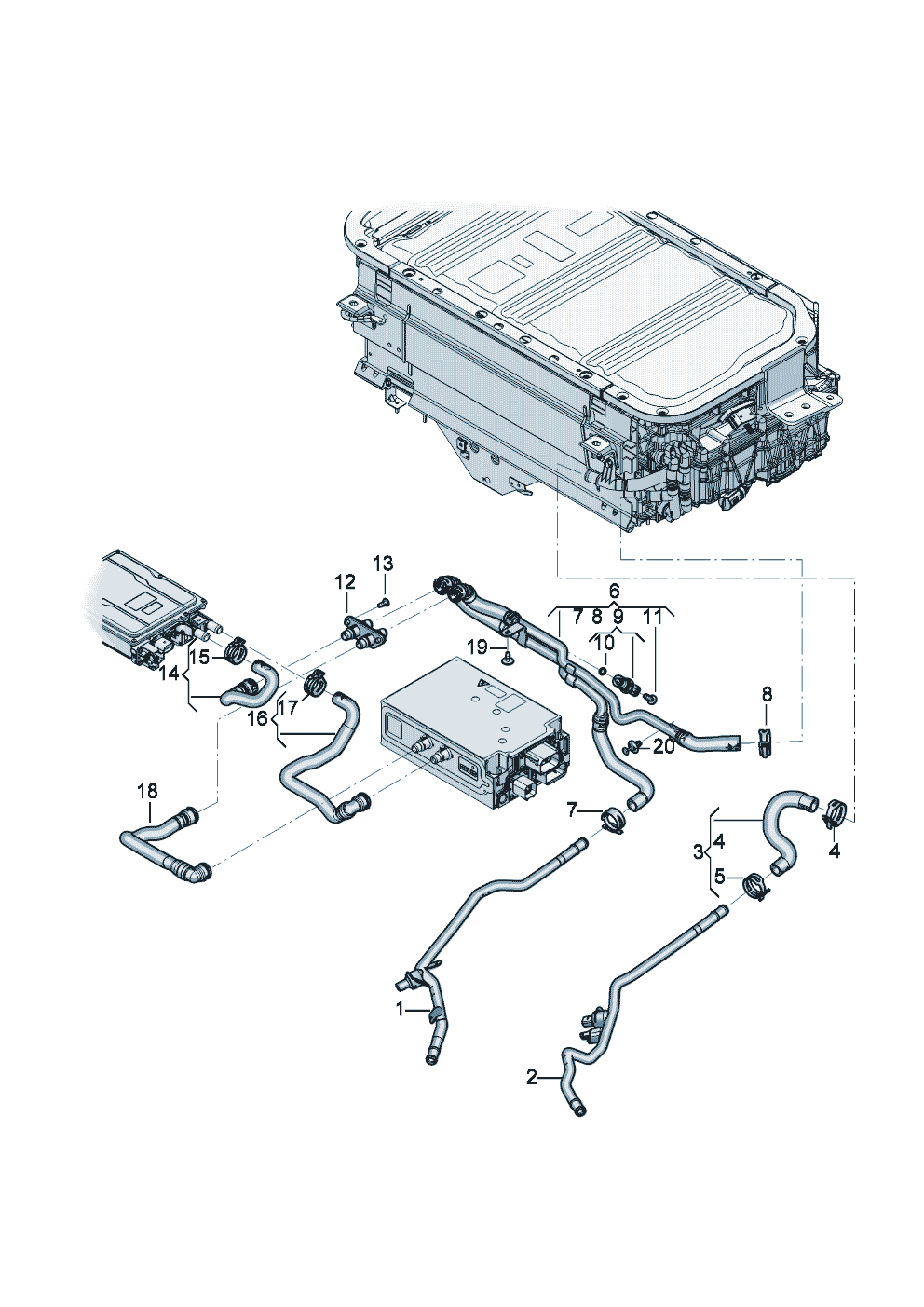 Coolant cooling system
For vehicles with
hybrid drive
Underbody
Luggage compartment tray of Bentley Bentley Continental GT (2017) 