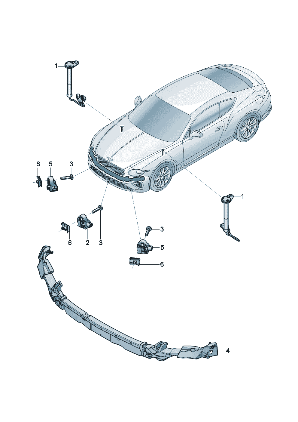 Pedestrian protection of Bentley Bentley Continental GT (2017) 